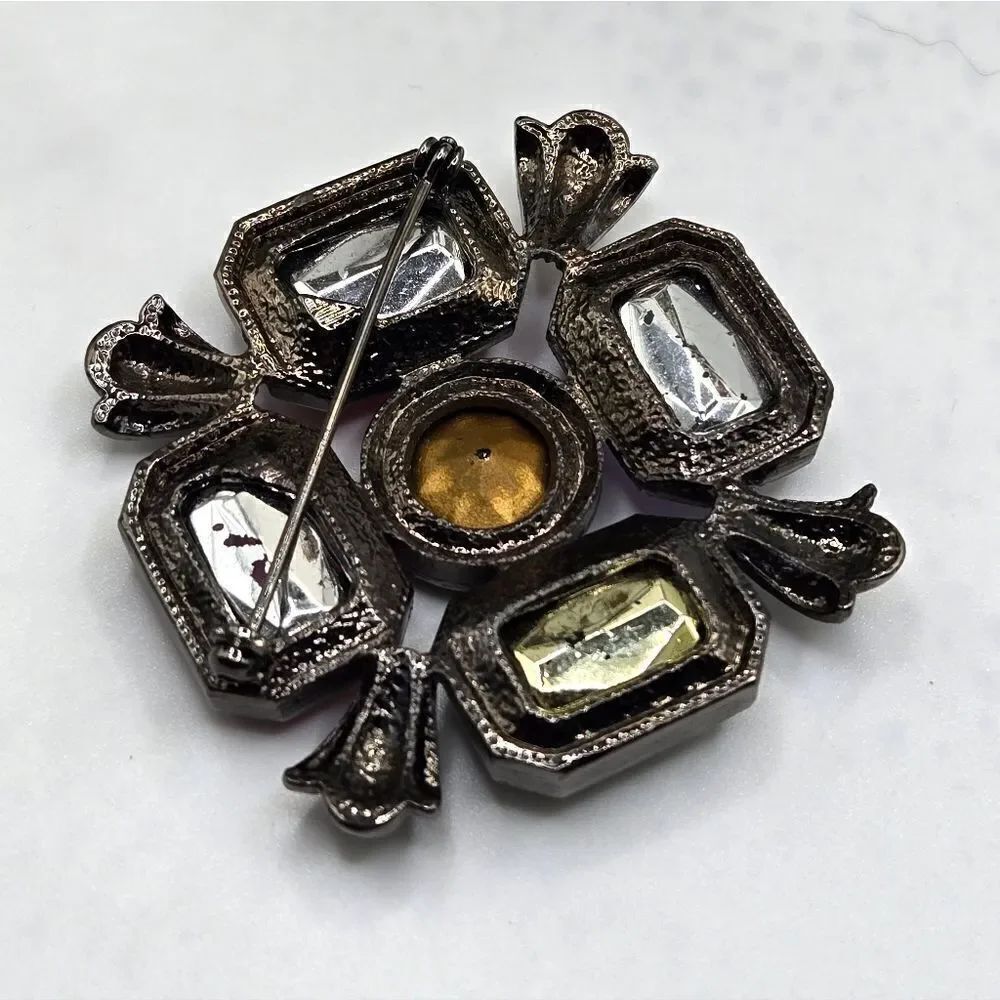"5/$40" Retro Multicolored Brooch Pin - Picture 4 of 6